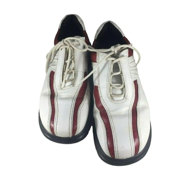 Ecco Womens Golf Shoes US Size 5 UK Size 36 White And Red Leather Bicycle Toe - Picture 6 of 8